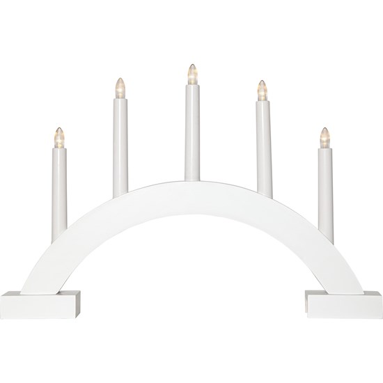 Vánoční dřevěný svícen na baterie ABBE bílý_0