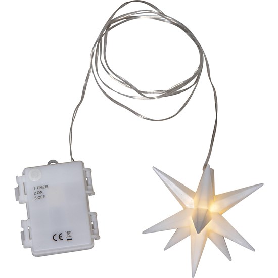 Vánoční hvězdička na baterie ALICE 10 cm bílá_0