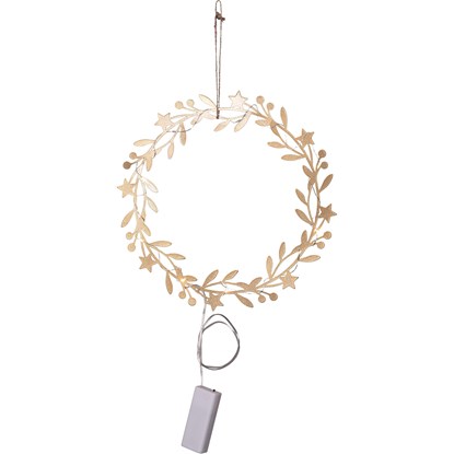 LED kovový věneček HOLIDAY P.28 cm zlatý_0