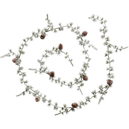 Umělá cedrová girlanda s šiškami a umělým sněhem Ib Laursen 180 cm_1