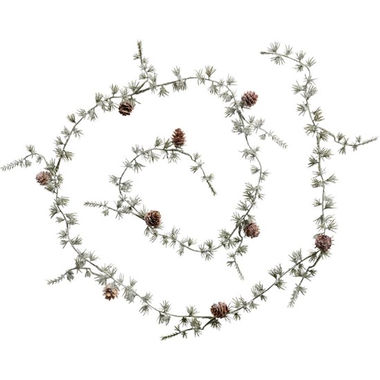 Umělá cedrová girlanda s šiškami a umělým sněhem Ib Laursen 180 cm_1
