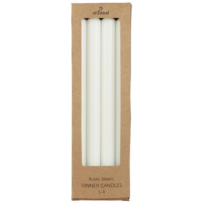 4x stearinová adventní svíčka Ib Laursen s čísly 1-4 bílá_0