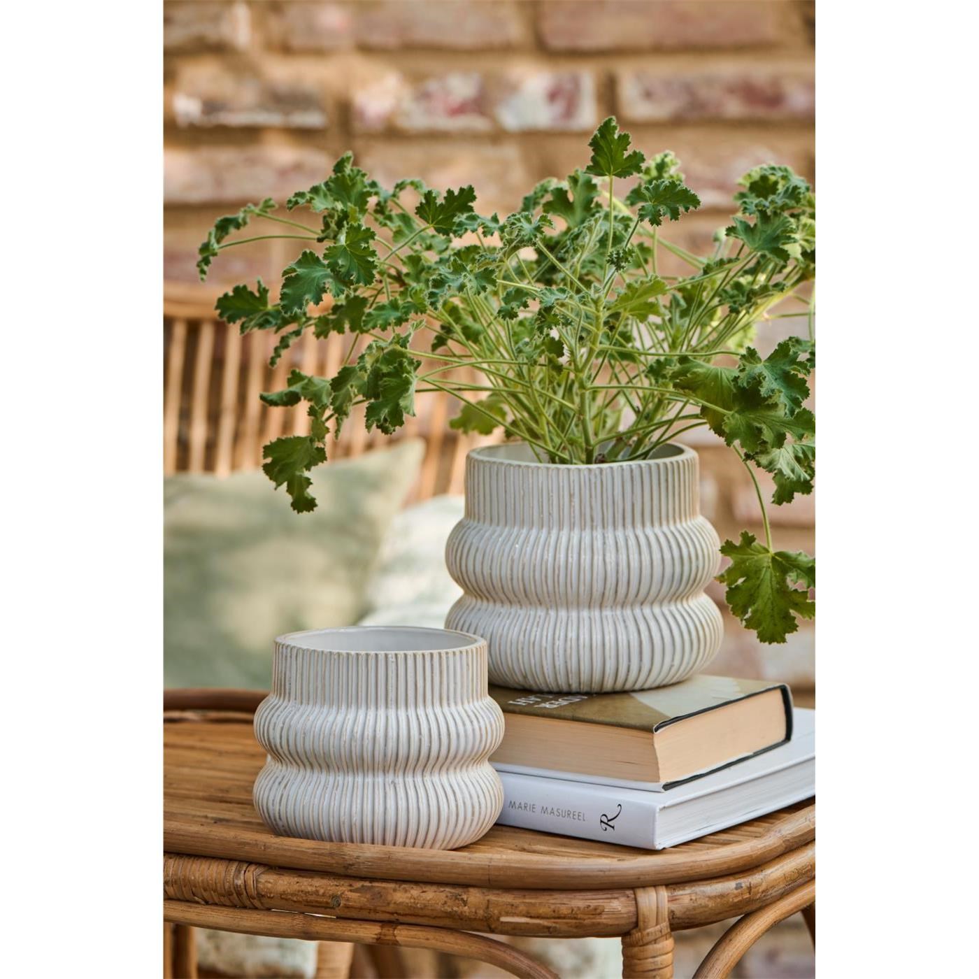 Květináč/váza rýhovaný Ib Laursen P.13,5 cm krémový_1