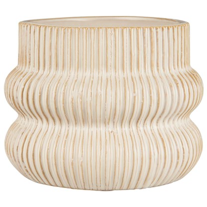 Květináč/váza rýhovaný Ib Laursen P.13,5 cm krémový_0
