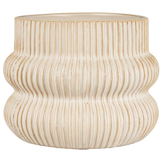 Květináč/váza rýhovaný Ib Laursen P.13,5 cm krémový_0