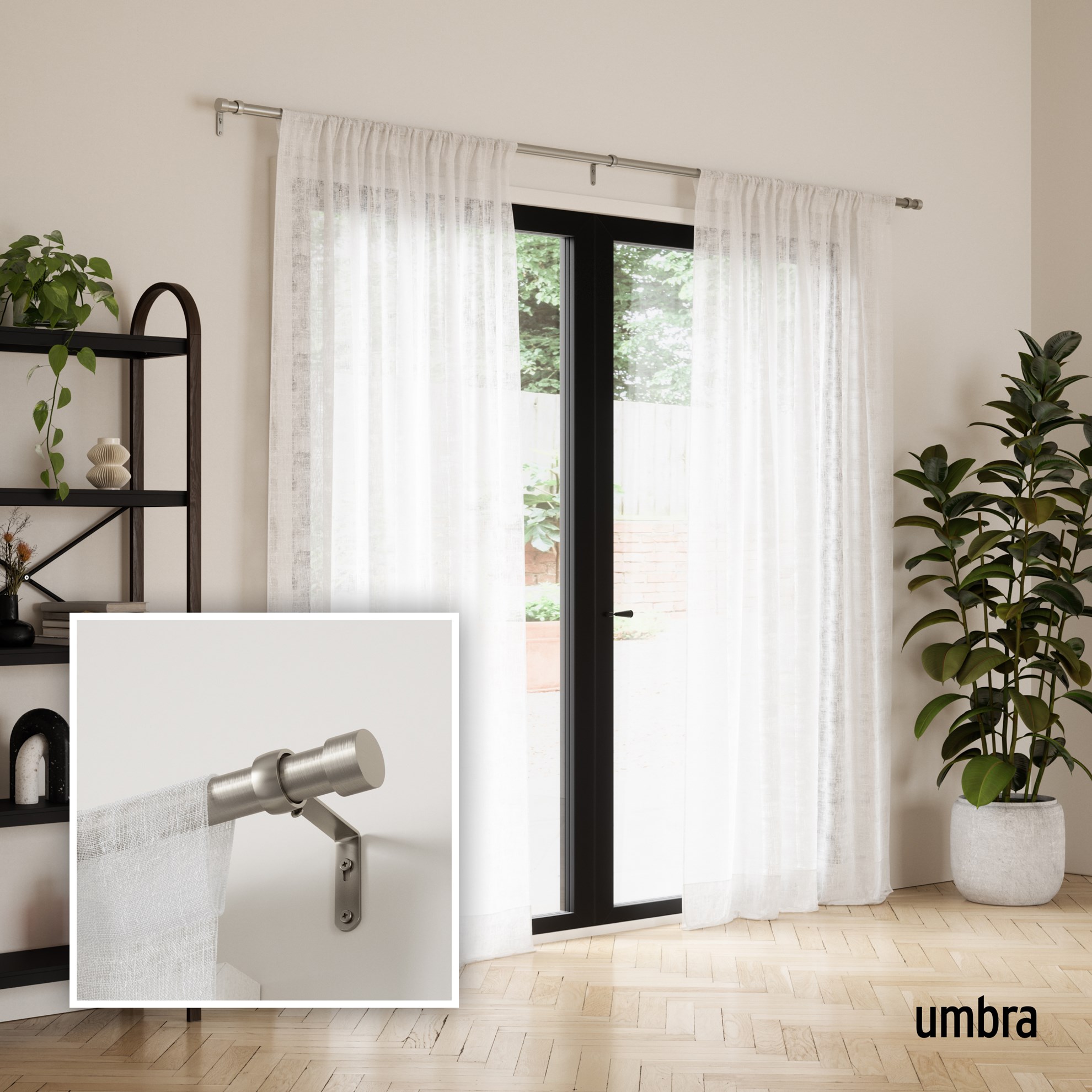 Rozšířitelná garnýž Umbra CAPPA 305-457cm niklová_8
