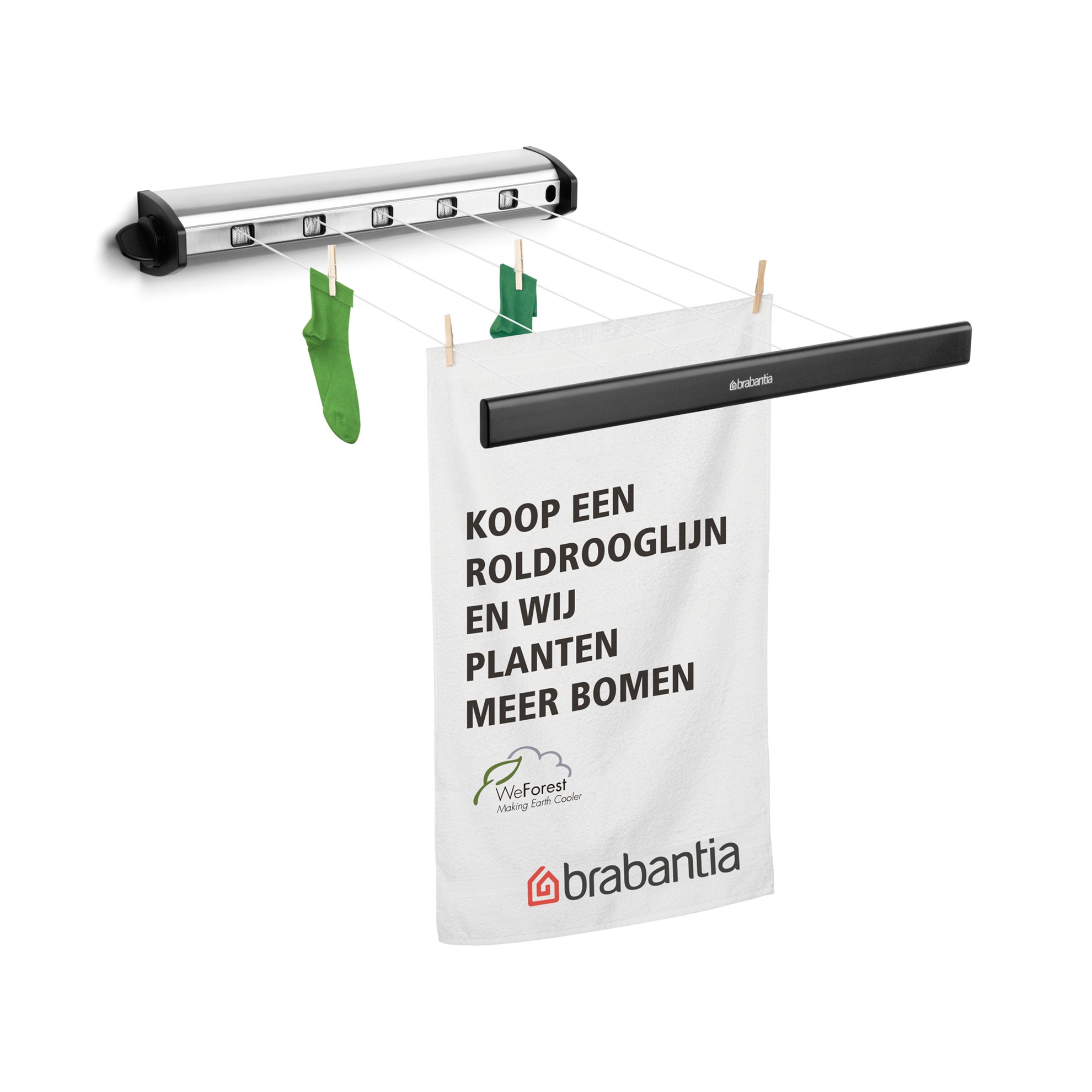 Výsuvný sušák Brabantia PULL OUT stříbrný_3