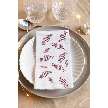 Papírové ubrousky BONBONS 11x21cm 16ks bílo červené_1