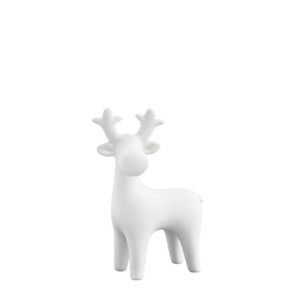 Vánoční sob z matné keramiky STEN medium bílý_3