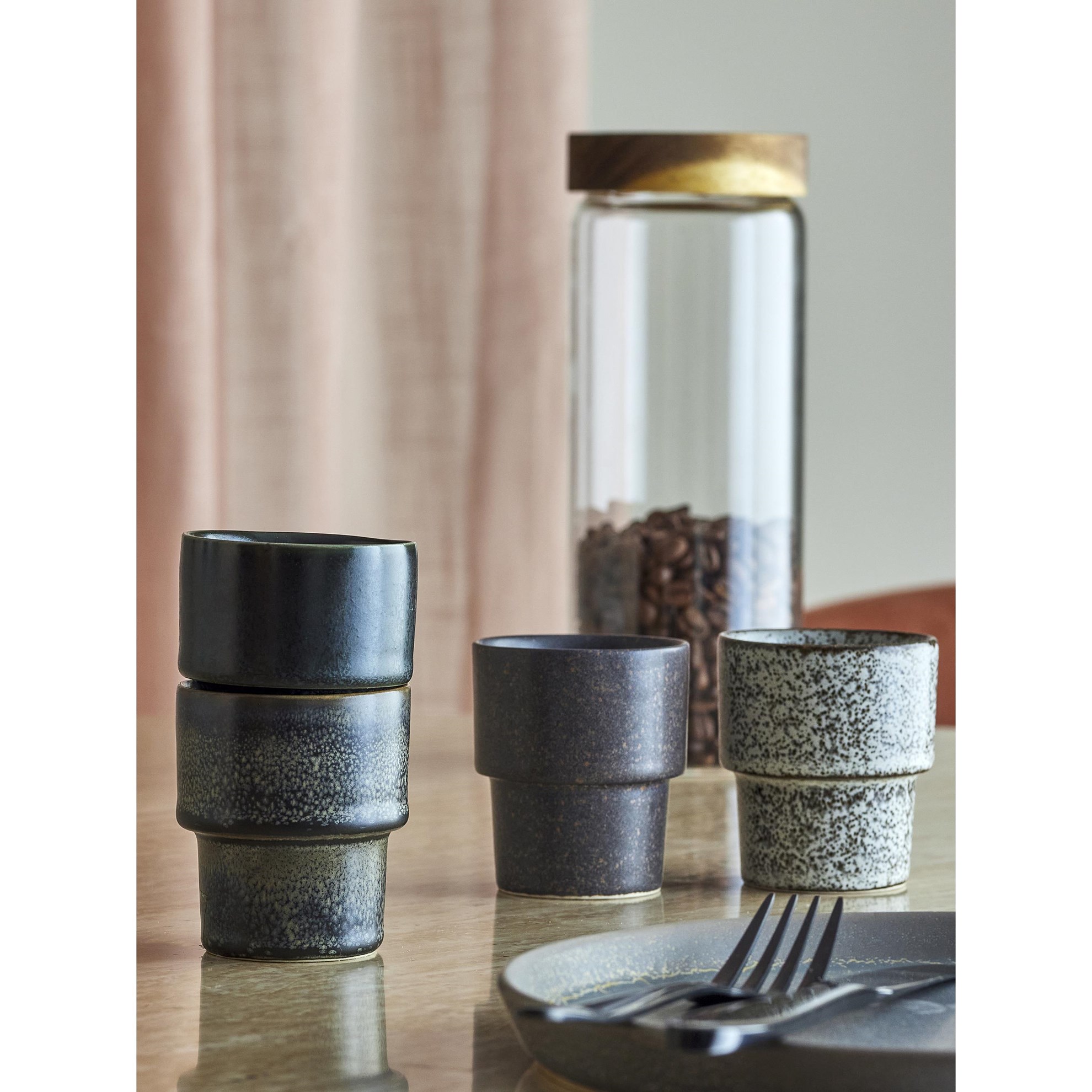 Kameninové šálky na espresso EWAN SET/4 ks 75ml zemité tóny_0