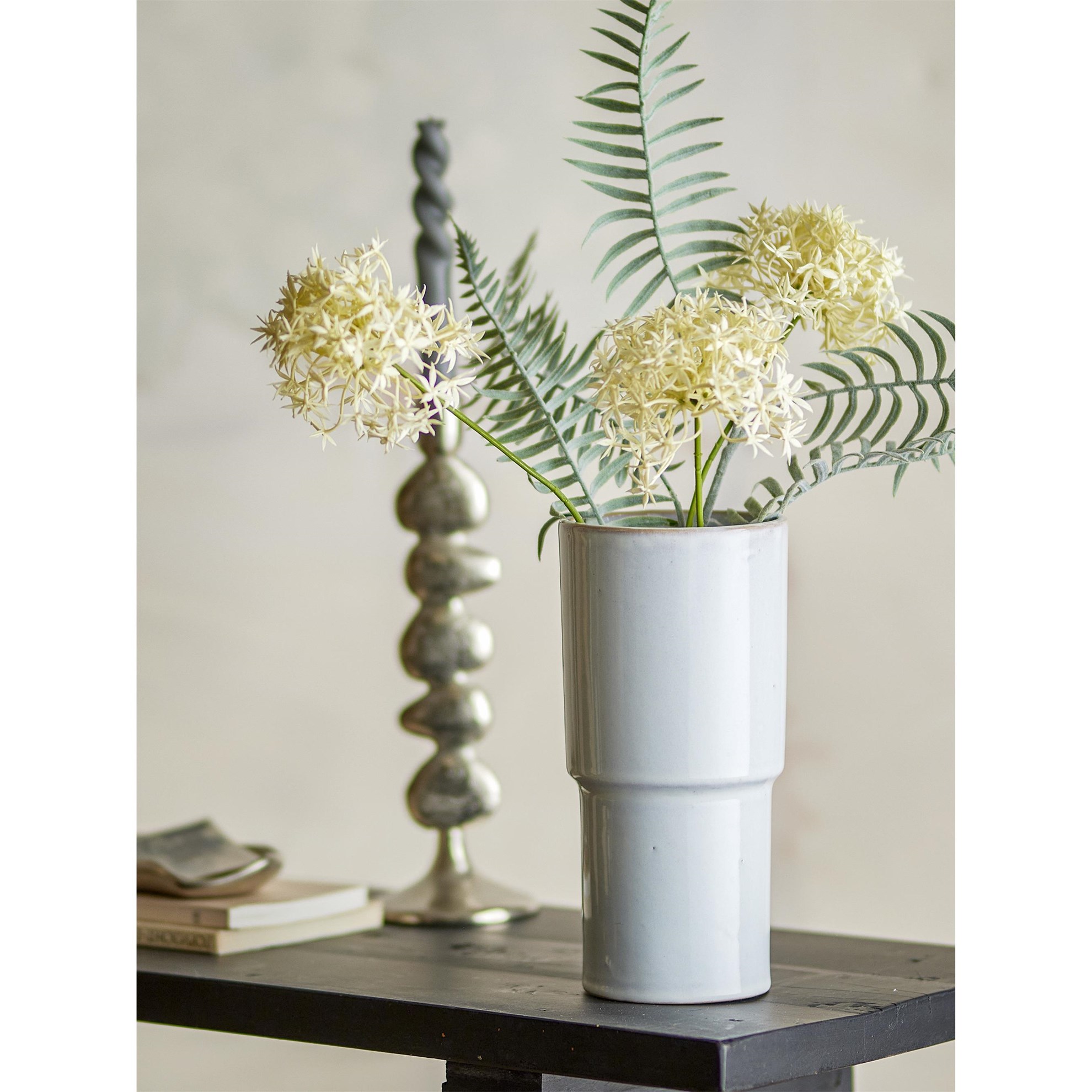 Kameninová váza MARJI 24 cm bílá_0