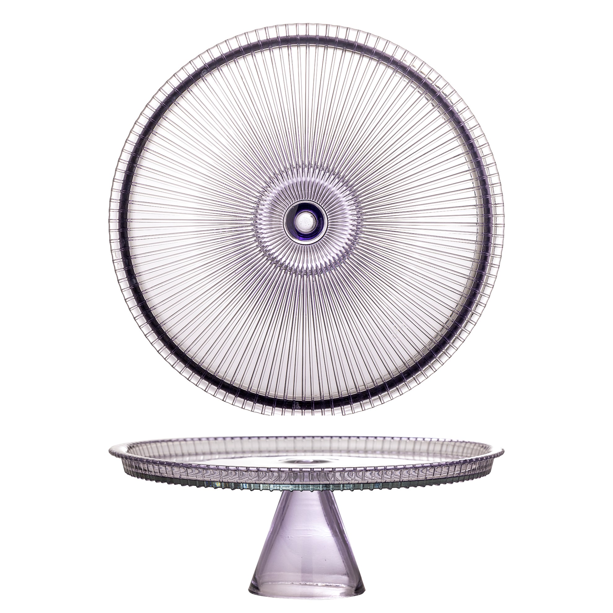 Skleněný podnos na dort s poklopem TAYO P.32 cm vícebarevný_1