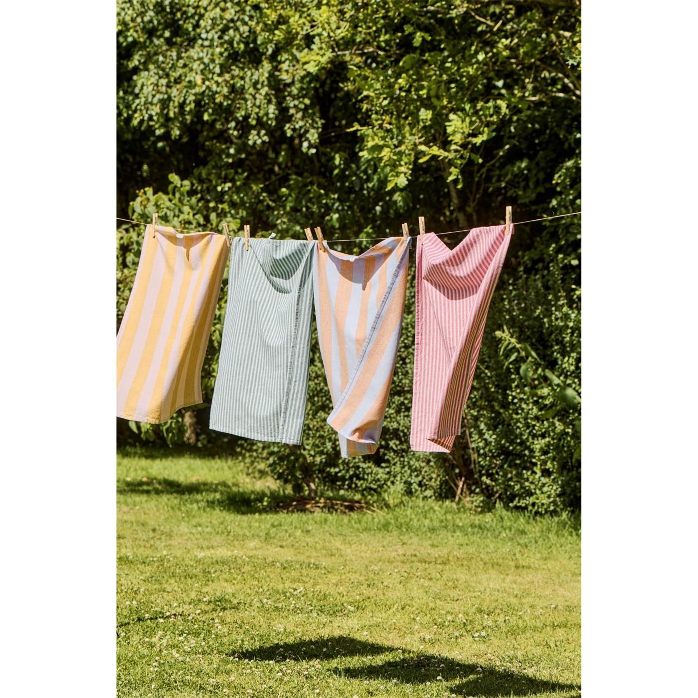 Kuchyňská utěrka Linus Ib Laursen 70x50 cm hořčicové a růžové pruhy_0