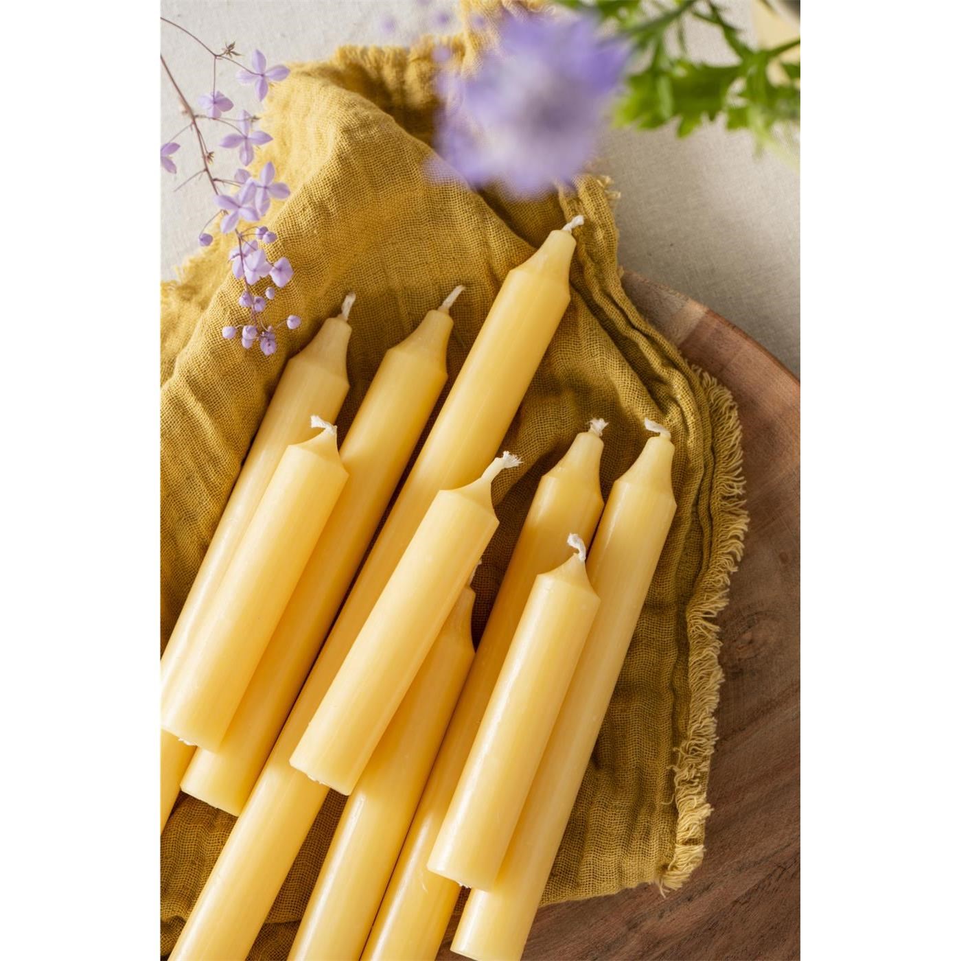 Svíčka Ib Laursen kulatá krátká P.2.2 xV.11 cm žlutá_2