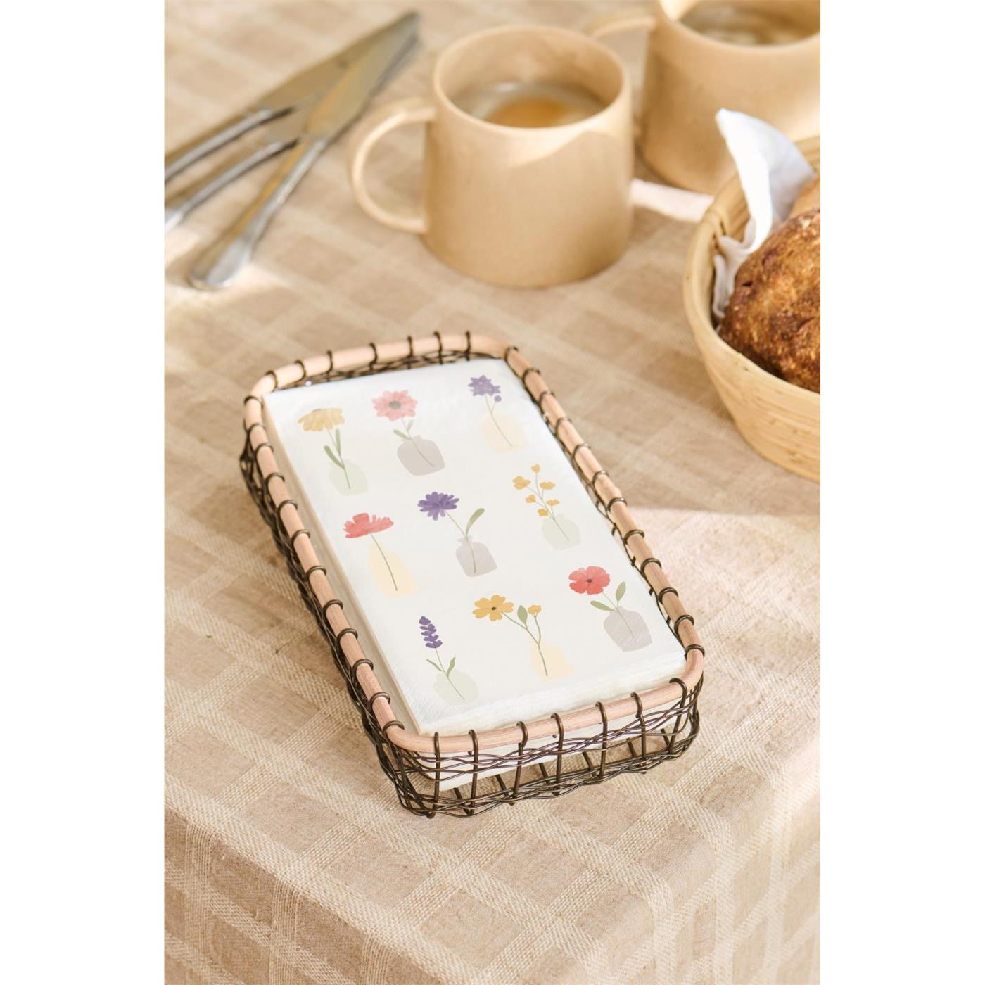 Papírové ubrousky Ib Laursen 10x20 cm květiny ve vázách BAL/16 ks_0