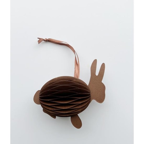 Velikonoční papírový zajíček na zavěšení 7 cm čokoládově hnědý_0