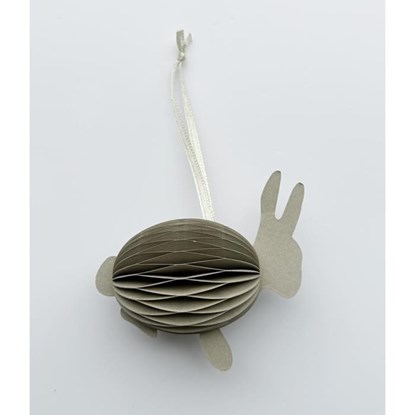 Velikonoční papírový zajíček na zavěšení 7 cm teplá šedá_0