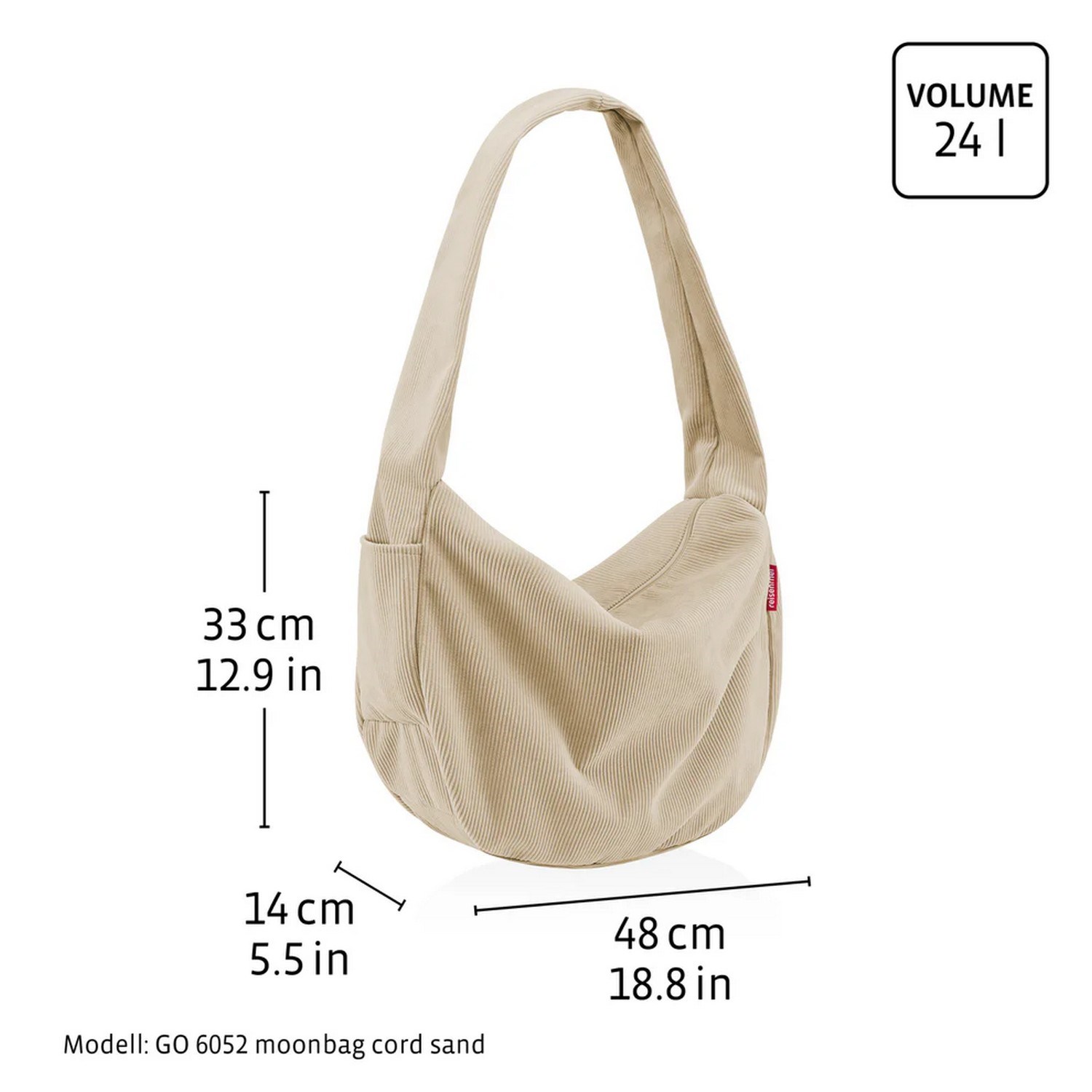 Taška přes rameno Reisenthel Moonbag cord grey_6