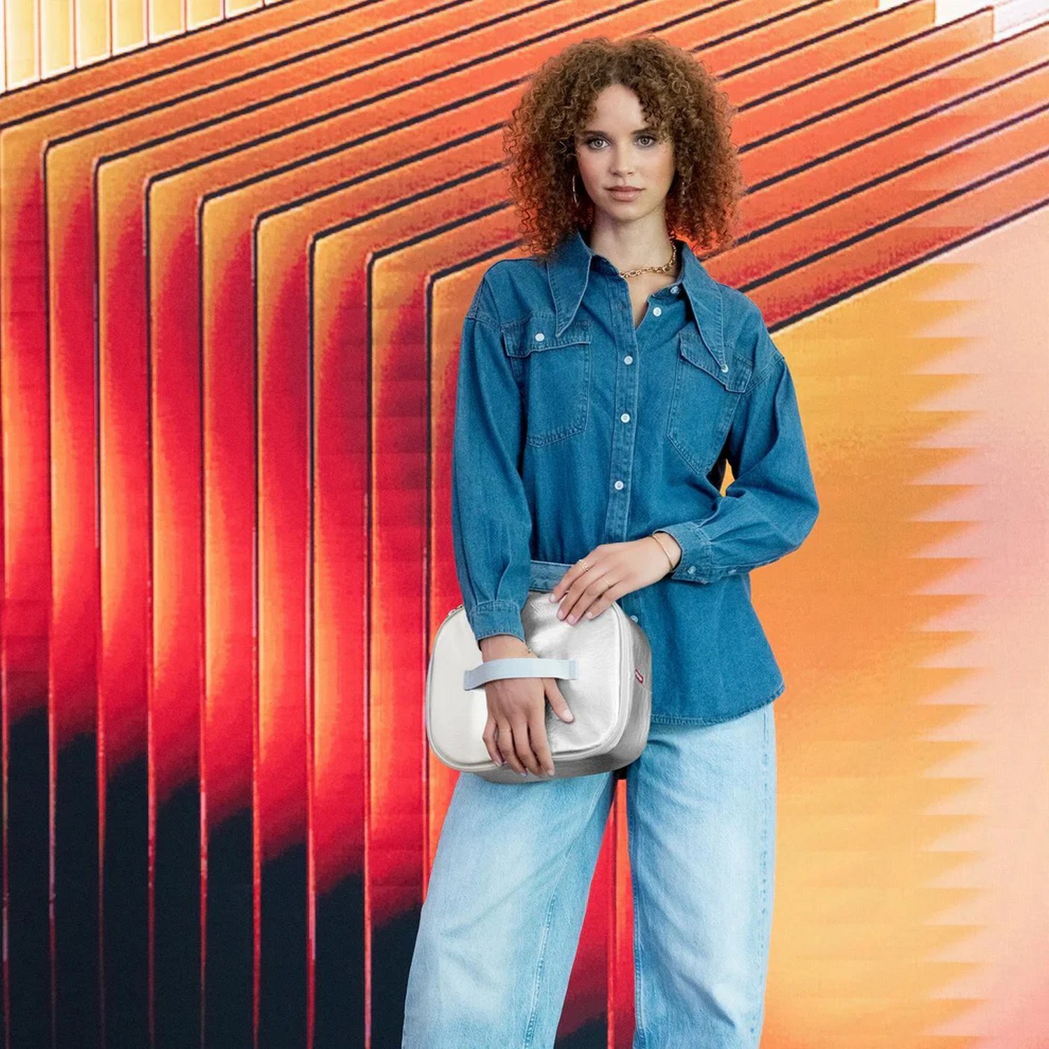 Termobox Reisenthel Coolerbag M pocket silver crackle_1