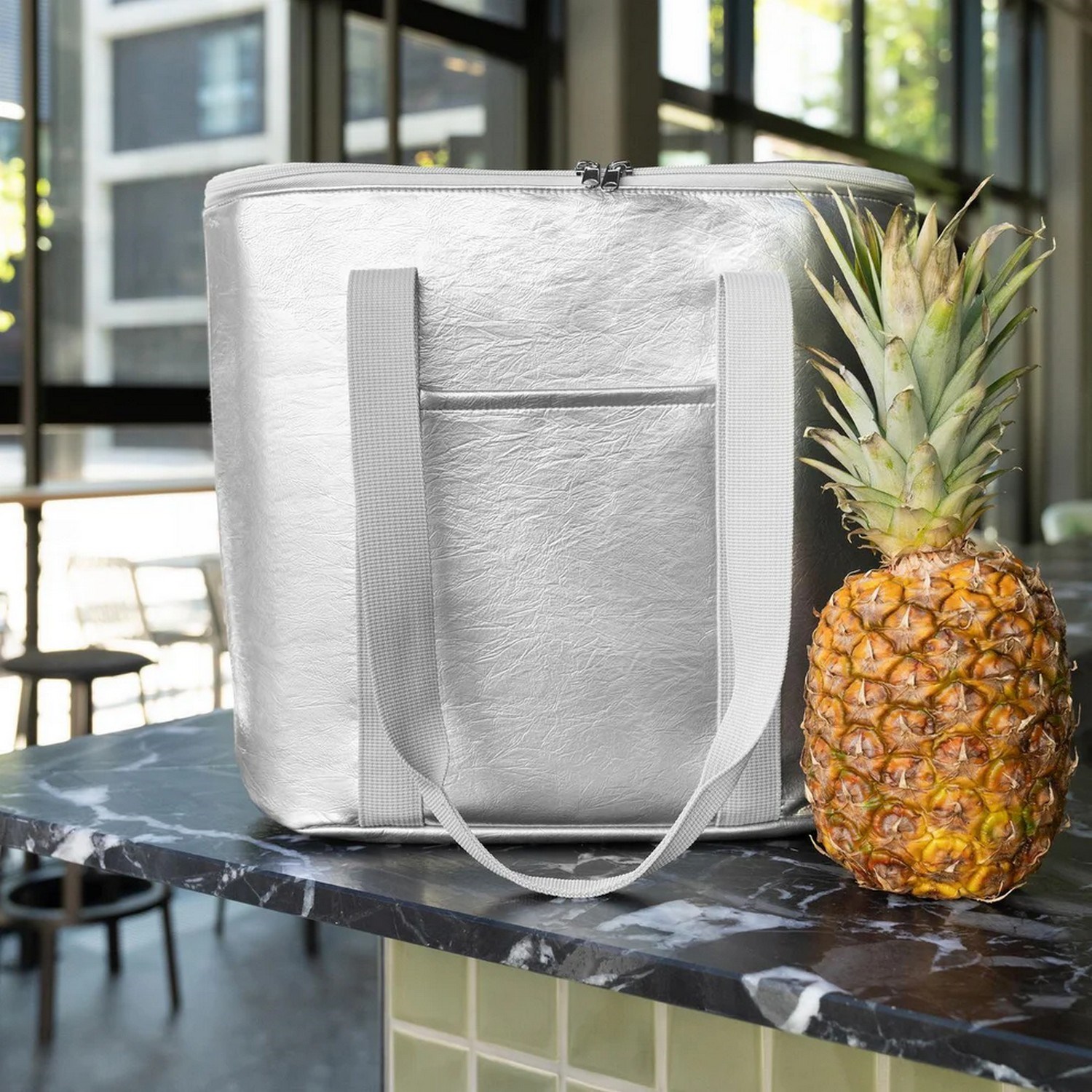 Termotaška na nákup/piknik Reisenthel Thermoshopper silver crackle_0