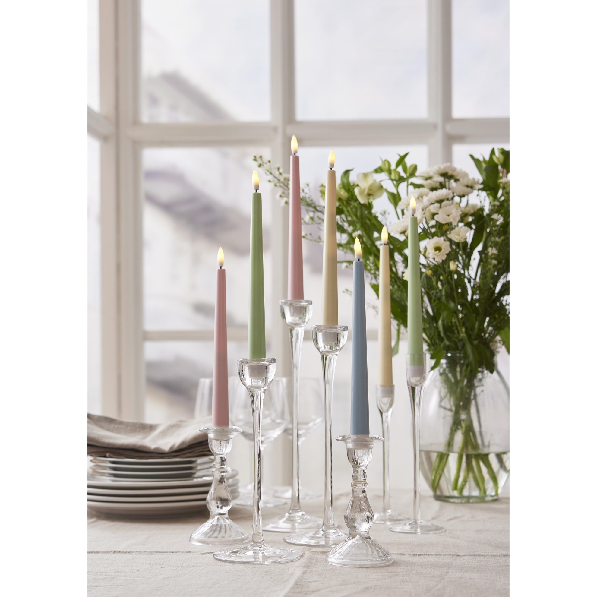 LED svíčka FLAMME CANDY 26 cm SET/2ks zelená_2