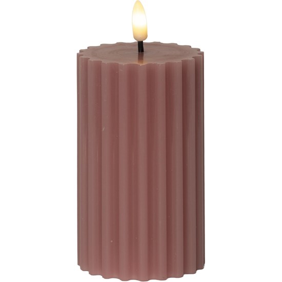 LED dekorační svíčka FLAMME STRIPE V.15 cm starorůžová_2