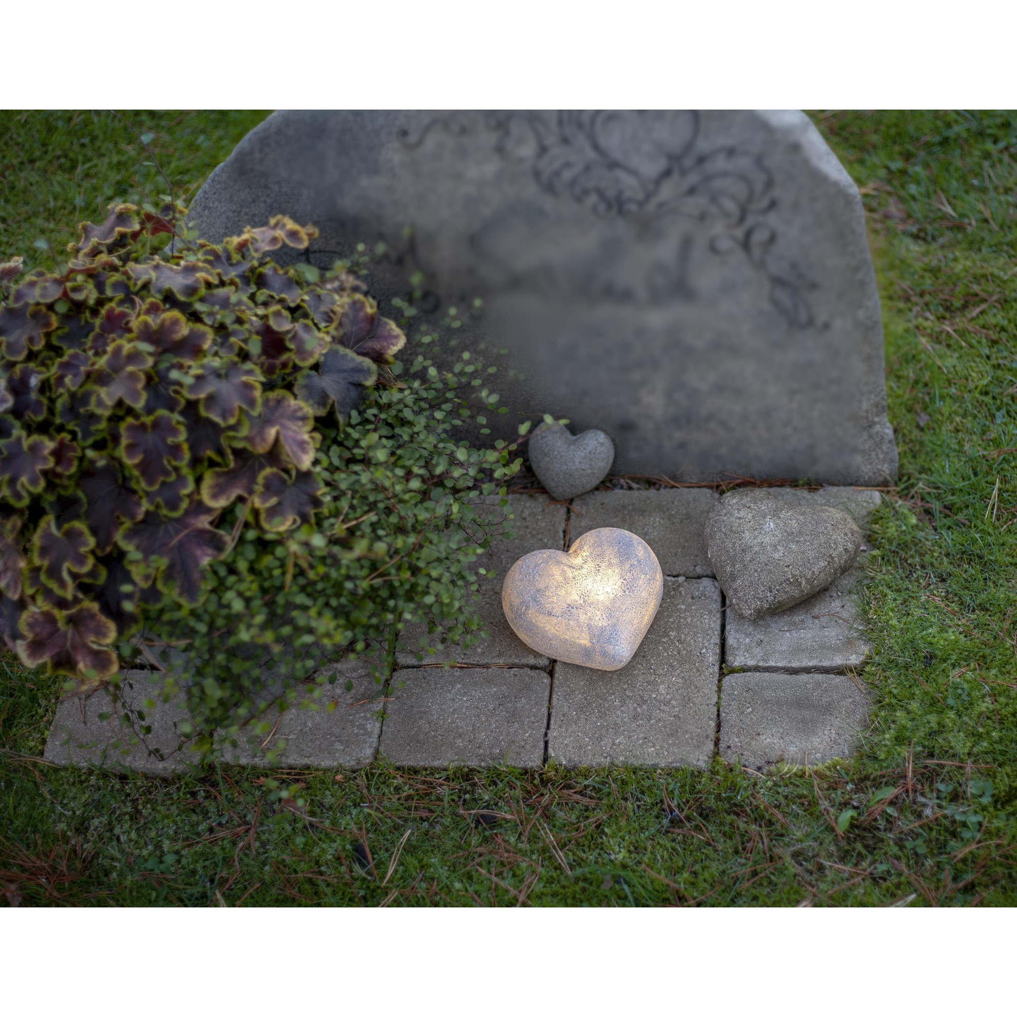 LED svíčka srdce MEMORIAL šedá_2