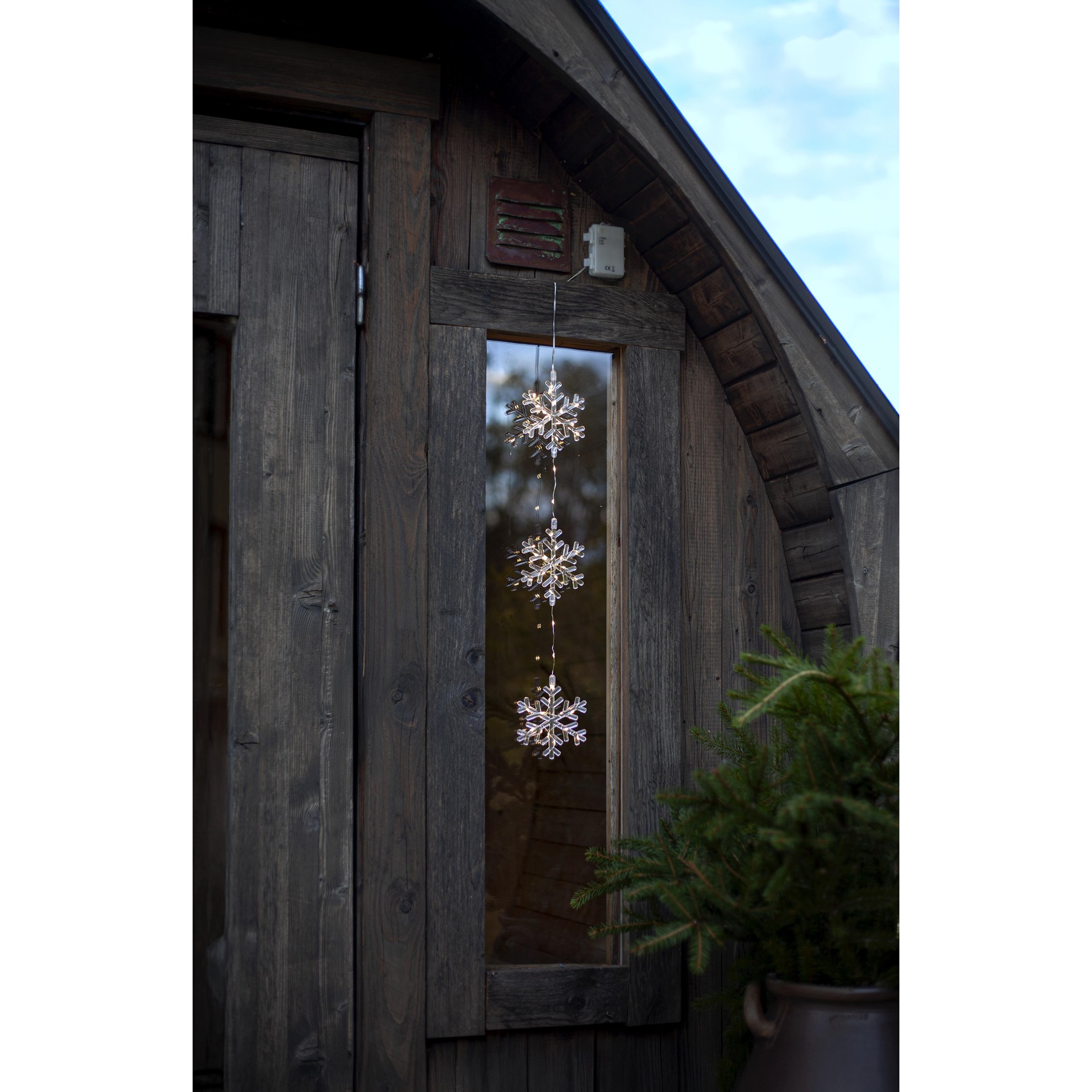 Závěsná LED dekorace vločky STINA V.58cm čirá_3